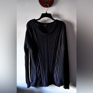 PHILOMENA PETTI Grey Cable Knit Boatneck Sweater Size Medium